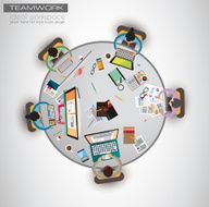 Ideal Workspace for teamwork and brainsotrming with Flat style N8