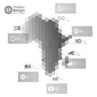 Africa map Infographic template for business design hexagonal design vector