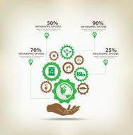 infographic environment with gears