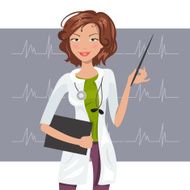 Beautiful woman cardiologist Vector illustration