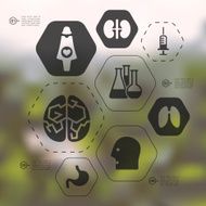 medicine infographic with unfocused background N64