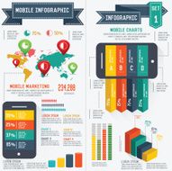 Mobile info graphic design on white background clean vector