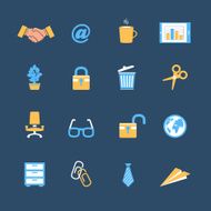Business office stationery icons set N11
