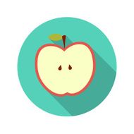 Flat Design Concept Apple Vector Illustration With Long Shadow