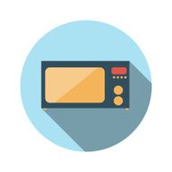 Flat Design Concept Microwave Vector Illustration With Long Shad