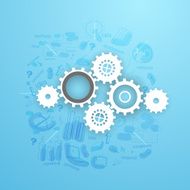 Cogwheels with infographic elements