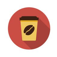 Flat Design Concept Coffee Vector Illustration With Long Shadow