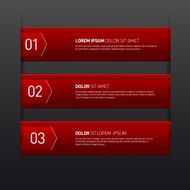 Set of three red banners - options info graphics