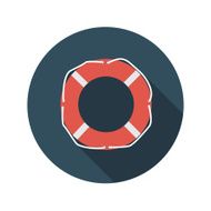 Flat Design Concept Lifebuoy Vector Illustration With Long Shado