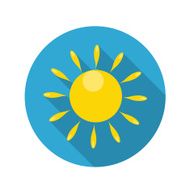 Flat Design Concept Sun Icon Vector Illustration With Long Shado