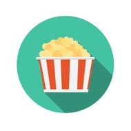 Flat Design Concept Popcorn Icon Vector Illustration With Long S