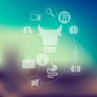 veterinary infographic with unfocused background N74