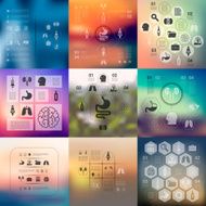 medical infographic with unfocused background N66