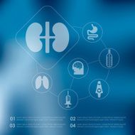 medical infographic with unfocused background N68