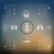 medical infographic with unfocused background N70