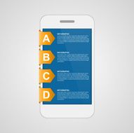 Modern design creative sticker infographic with mobile phone