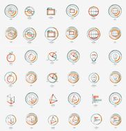 Minimal thin line design web icon set stamps N8