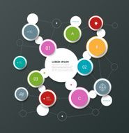 Minimal infographic circles design template N4