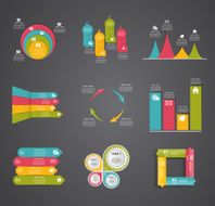 Collection of Infographic Templates for Business Vector Illustra N111