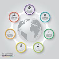 Vector circle elements with earth for infographic N3