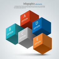 Infographics options design elements 3d vector cubes