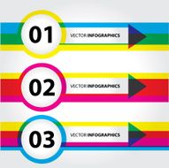 Colorful ribbon style infographics set template N2