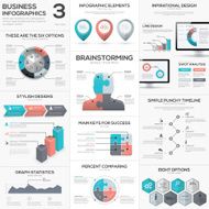 Puzzle piece infographics vector business jigsaw metaphors set