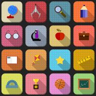 16 flat icons for school N2