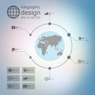 infographic with unfocused background and icons set for business design N8