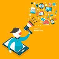 Flat design digital marketing concept N4