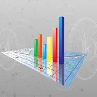 Progressive Bar chart Abstract vector illustration N8