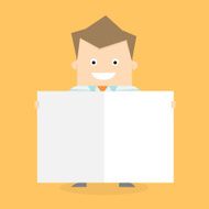 business man hold empty board