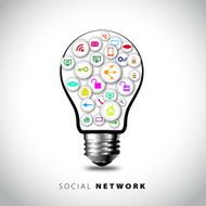 Creative Social Network Lightbulb Element Vector Design