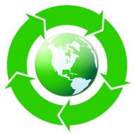 green five arrows around the globe N2