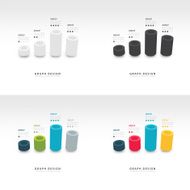 vector cylinder infographic 3d graph template set