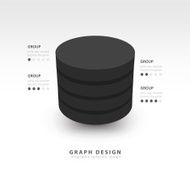 Modern Infographics template cylinder vector black style