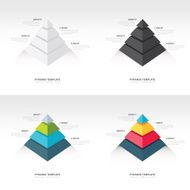 pyramid infographic template 4 color