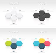 vector abstract 3d hexagonal paper infographic elements set