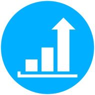 Bar Graph icon on a round button - RoundSeries N54
