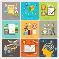 Business flat icons design concept template
