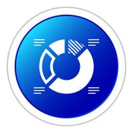 Donut Chart icon on a round button - Sticker Series N5