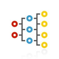 Organization Chart icon on a white background - Color Series N5