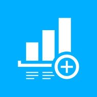 Bar Graph icon on a blue background - Smooth Series N23