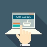 Cyber Monday sales symbols on various devices