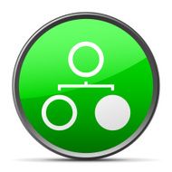 Flowchart icon on a round button N188