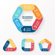 Vector circle arrows infographic 3 4 5 6 options