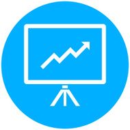 Projector Screen icon on a round button N58