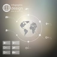 infographic with unfocused background and icons set for business design N10