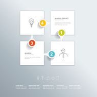 Square step by template Business color vector Infographic