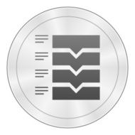 Flowchart icon on a round button N189